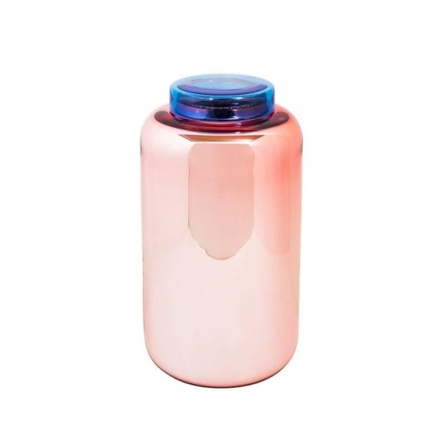 Container High Jar, Rose And Blue