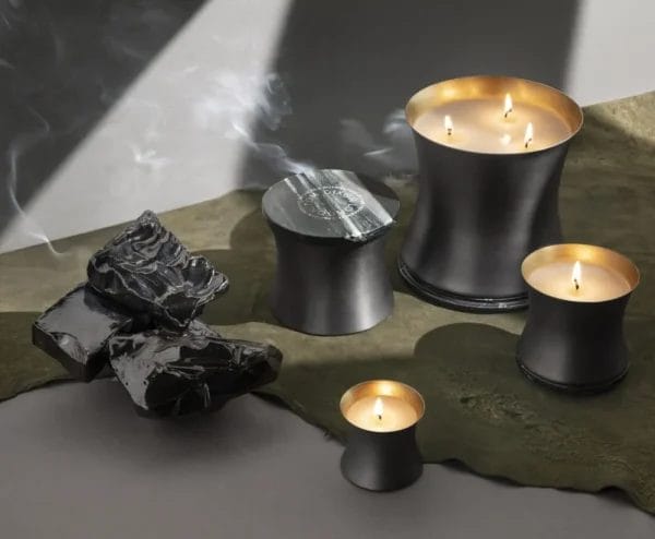 Alchemy Candle Medium, Matt Black & Brass - Image 2