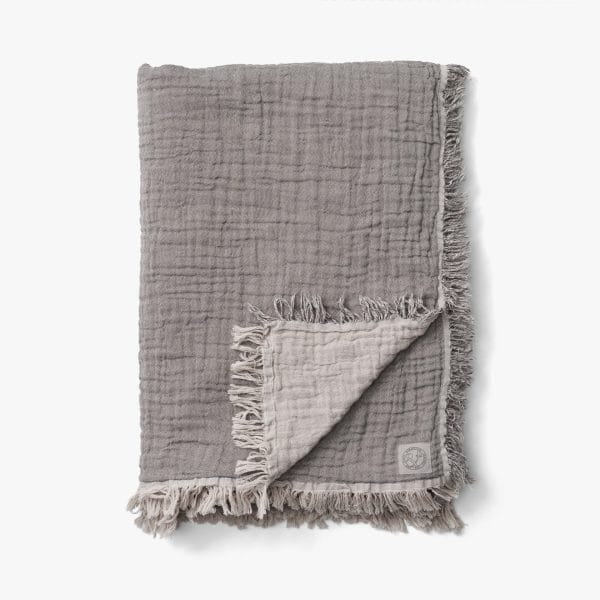 Collect Throw SC33, Cloud &  Slate Cotton, 100% Organic, 260 x 260 cm