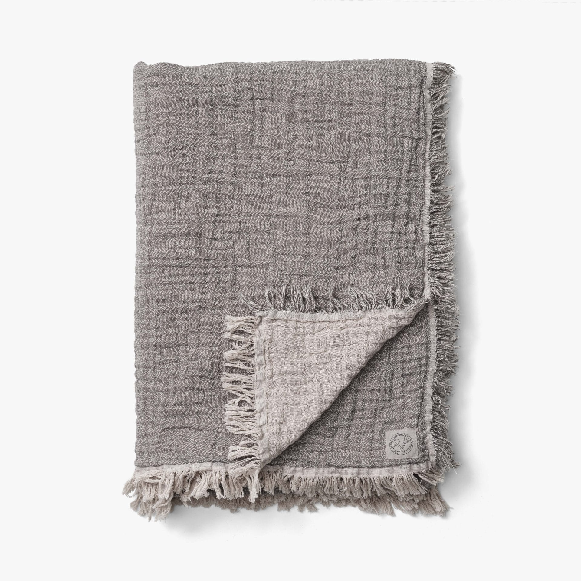 Collect Throw SC33, Cloud & Slate Cotton, 100% Organic, 260 x 260 cm