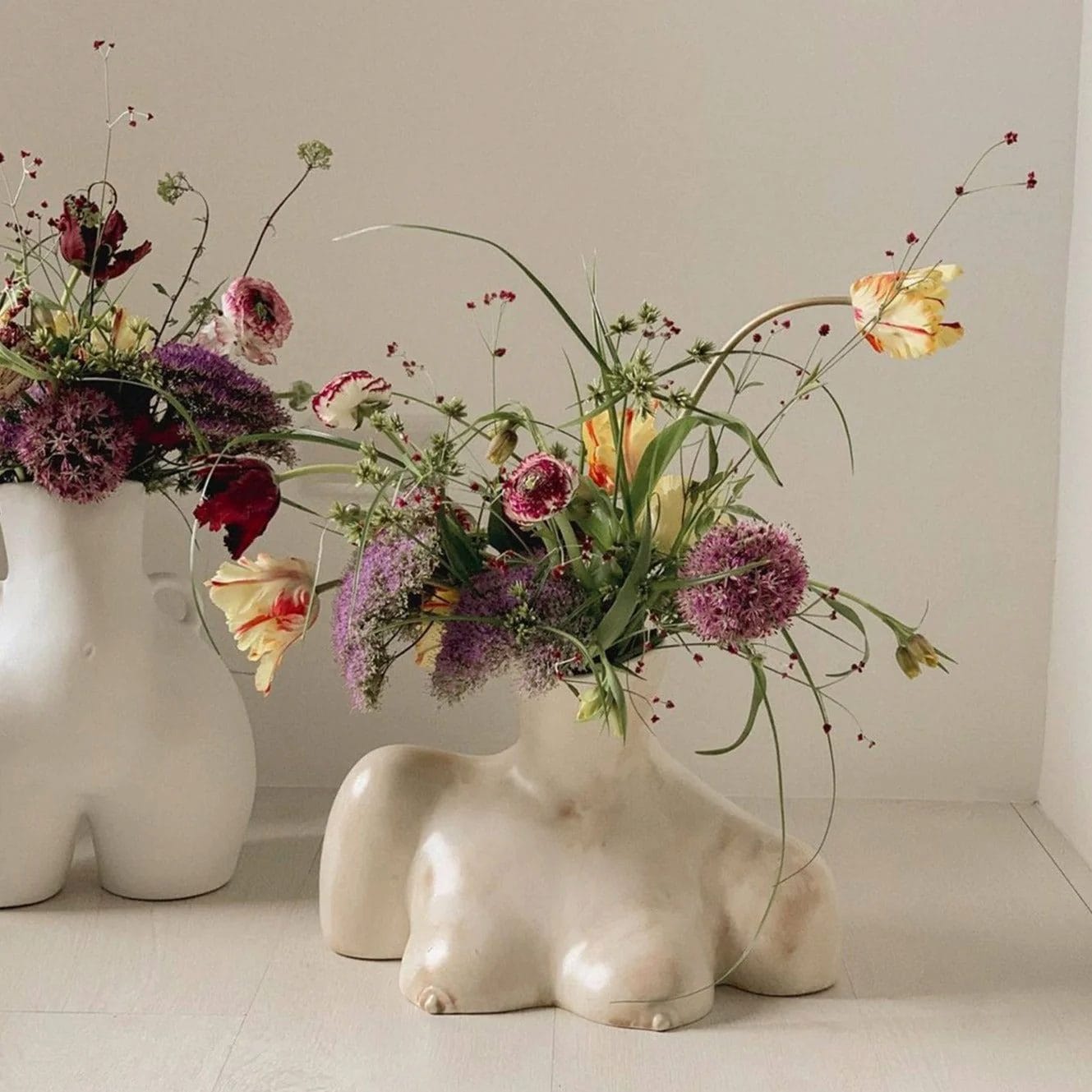 Breast Friend Vase, Earthenware, Matte Marble - Clay