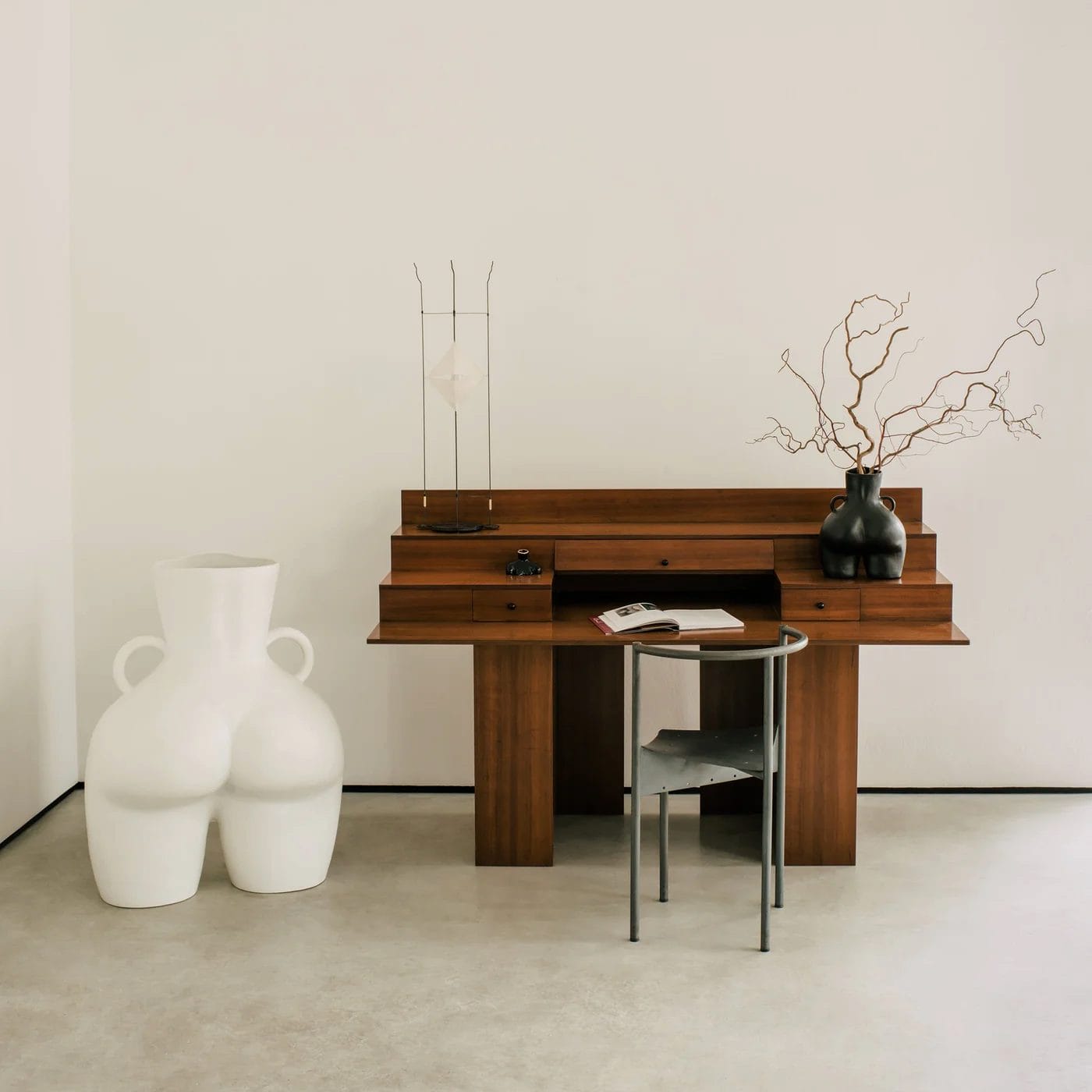 Love Handles Vase, Earthenware, Matte Black - Image 2