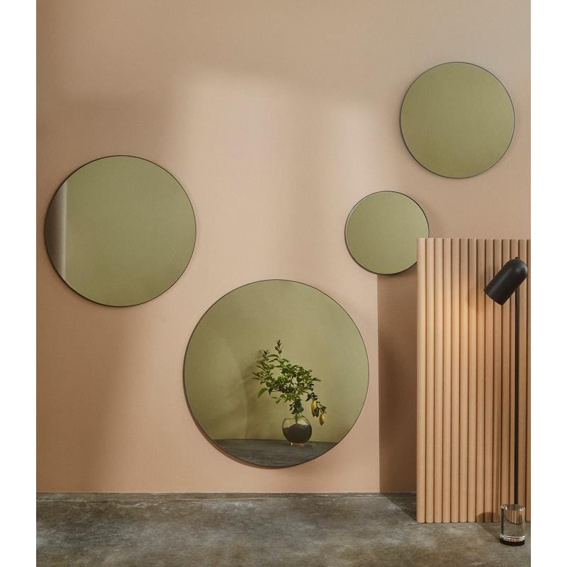 Circum Mirror, Black, Ø90