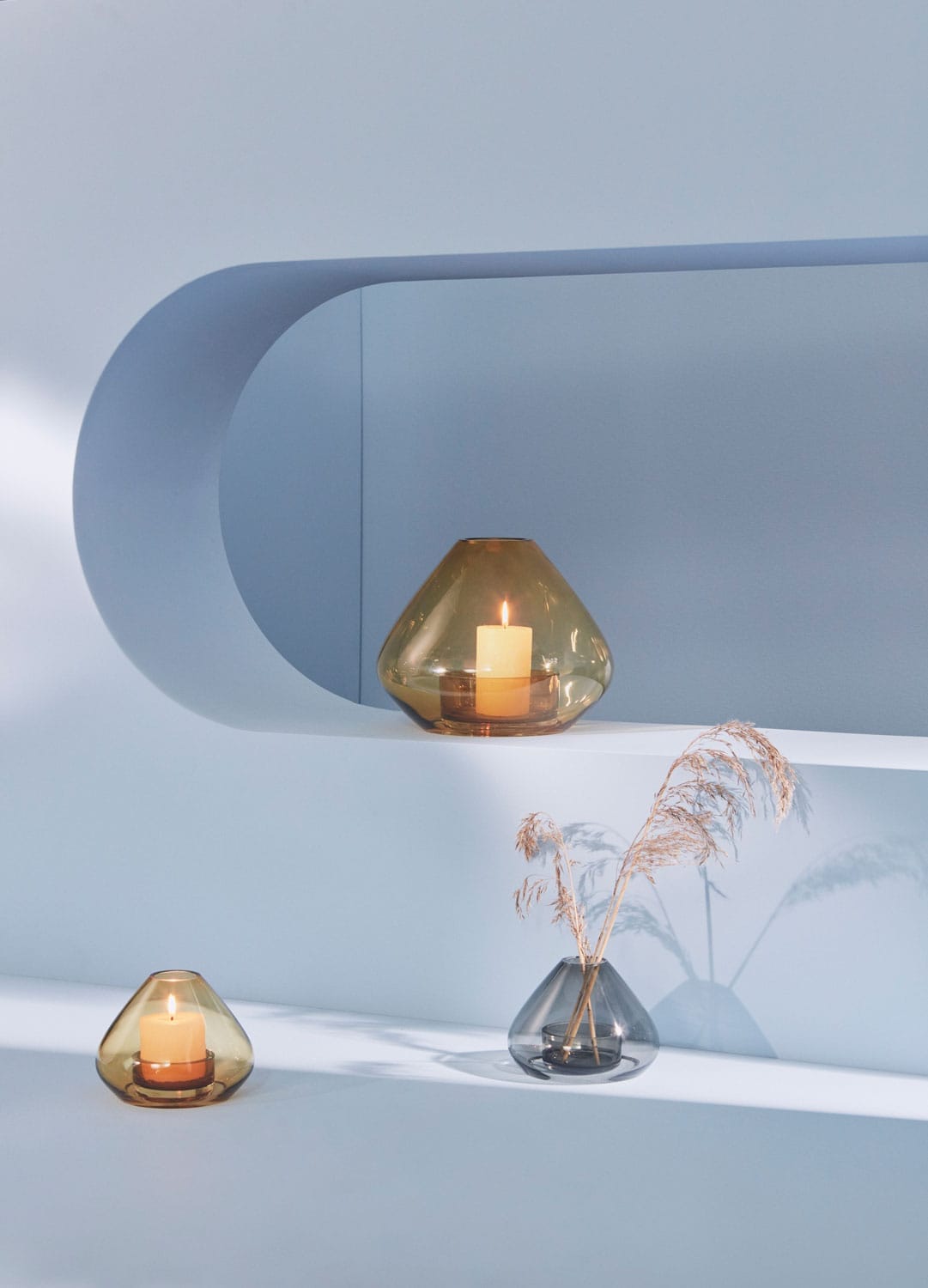 Uno Lantern/Vase, Amber, Ø14.5cm - Image 3