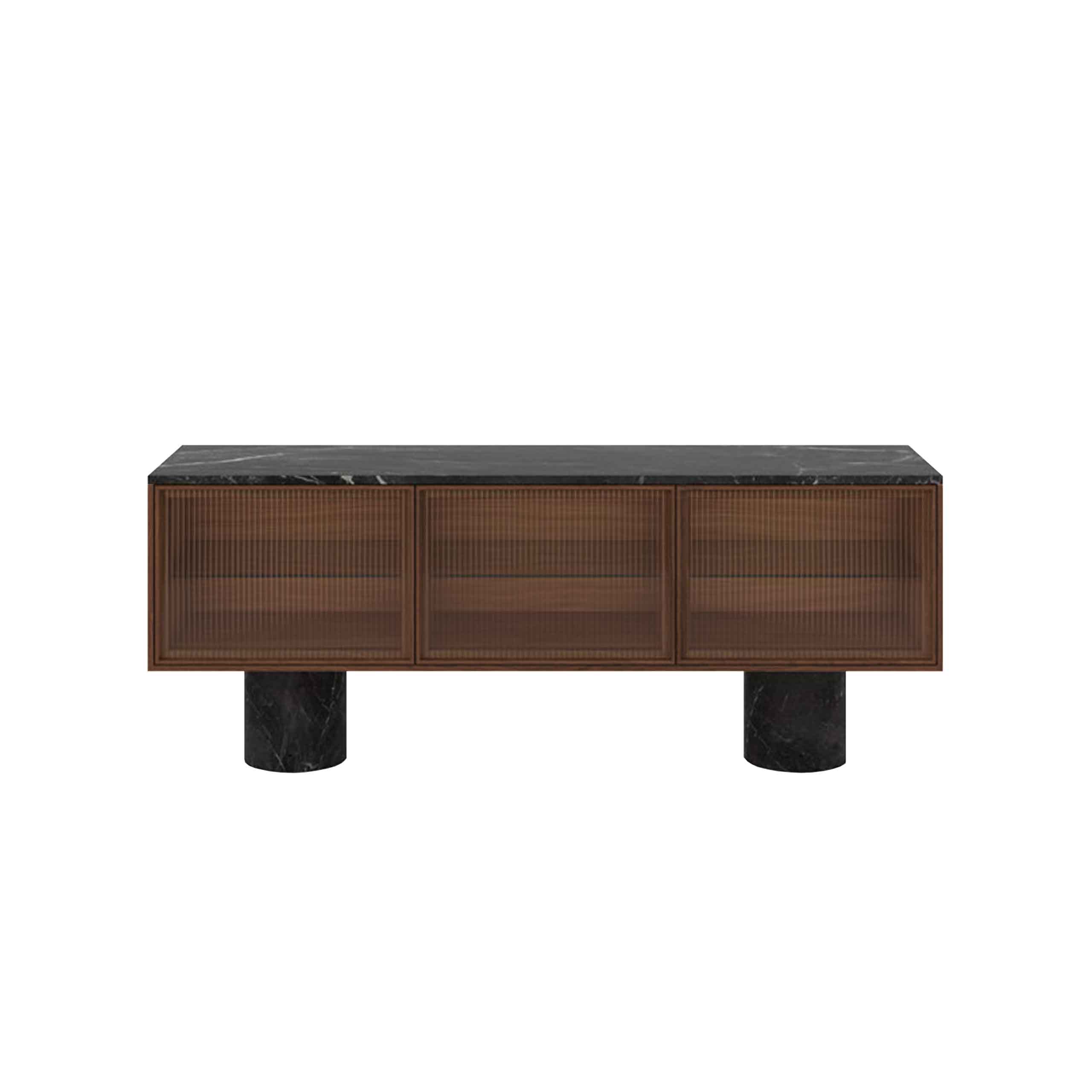 Rio 300 Super Matt Walnut, Top Matt Marquina Marble, 180cm - Image 4