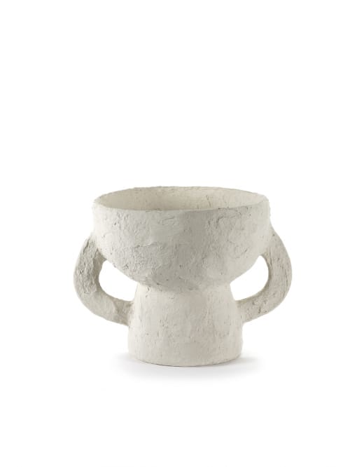 Vase S Earth, White, Paper Mache