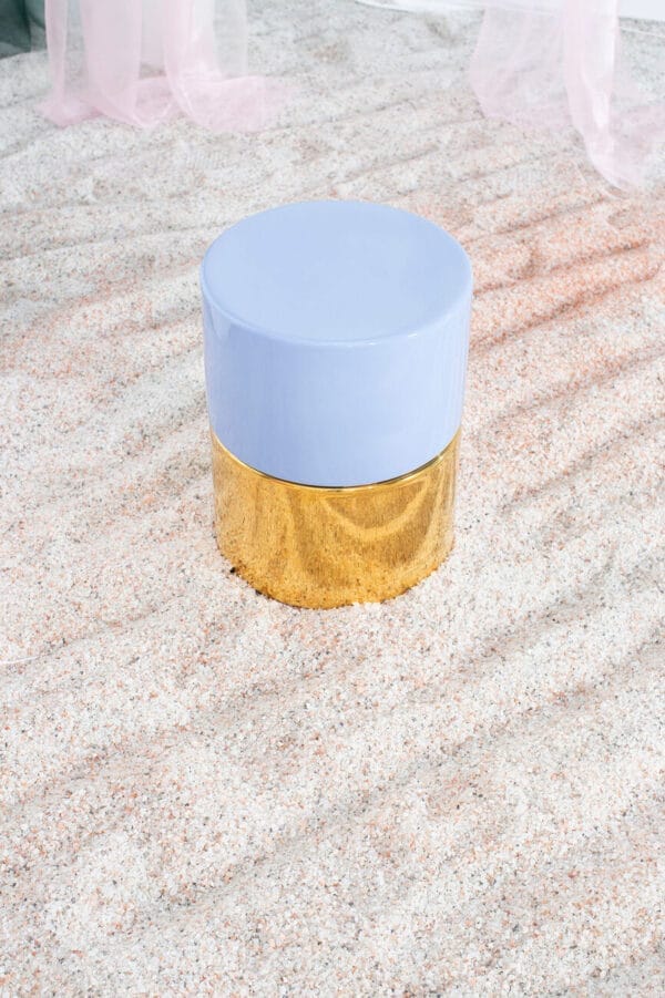 Imi Two Table, Gold/Blue, Ø32 cm