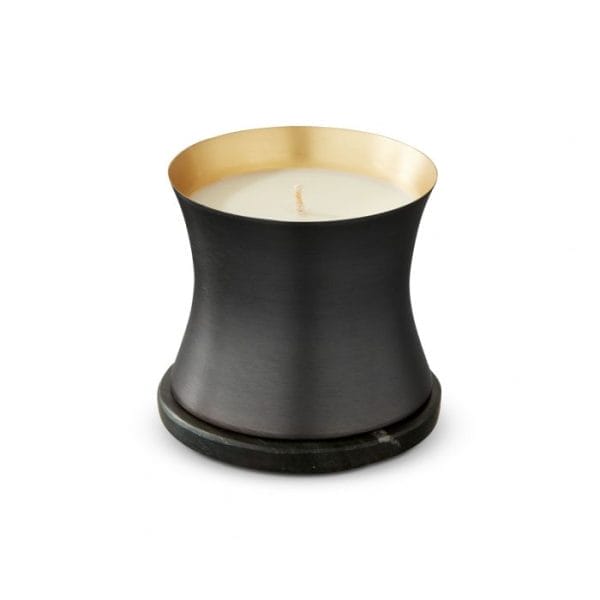 Alchemy Candle Medium, Matt Black & Brass