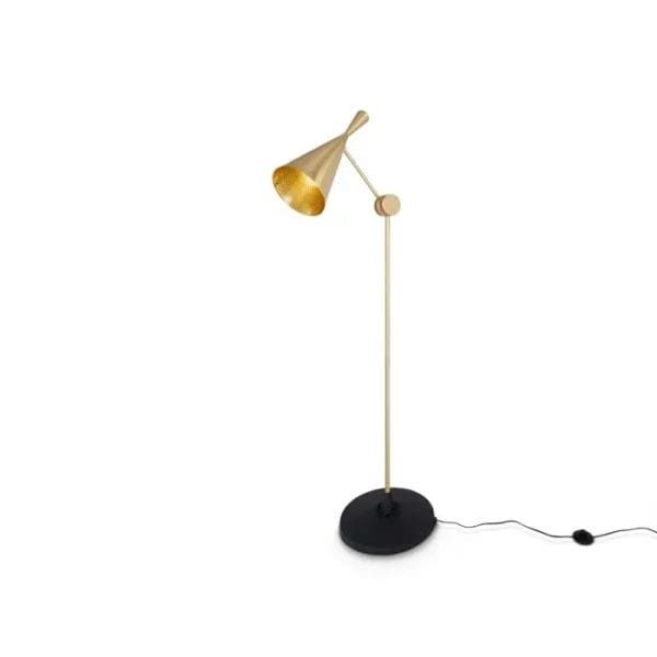 Beat Floor Lamp, Matt Black & Brass