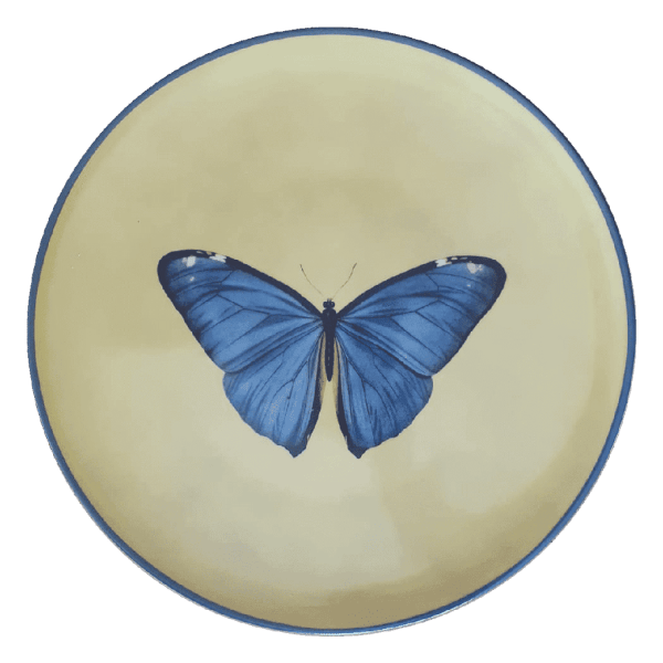 INP Insects Collection, Handpainted  Ceramic Plate, Butterfly, Ø21 cm