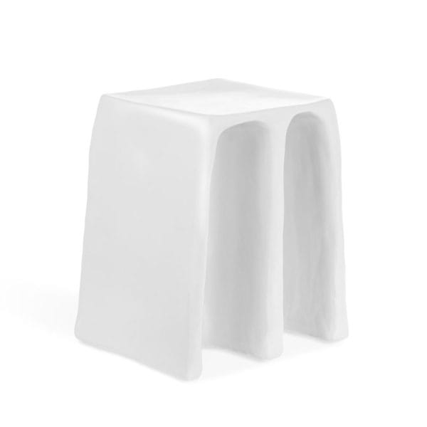 Chouchou Stool, White Glaze