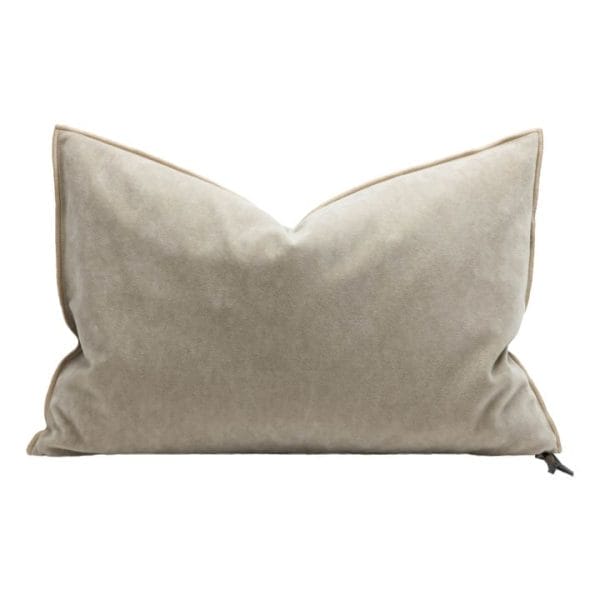 Velours Vintage Cushion, Ciment, 40 x 60 cm