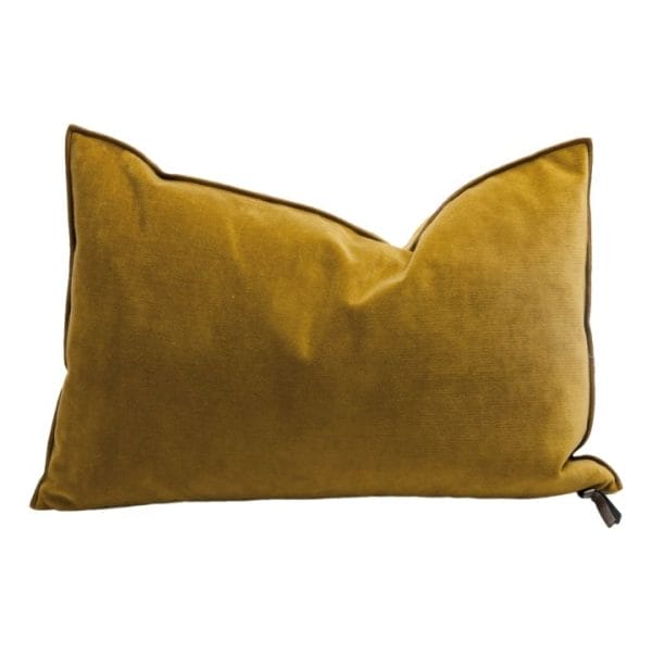 Velours Vintage Cushion, Ocre, 40 x 60 cm