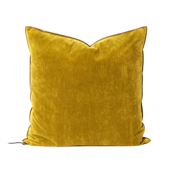 Velours Vintage Cushion, Ocre, 50 x 50 cm