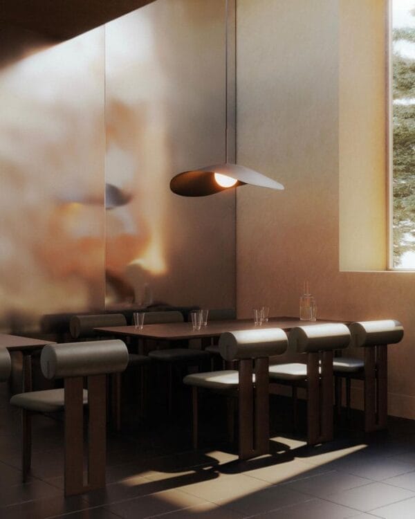 Fuji Pendant Lamp, Large, Aluminium - Burned Black, L 60 CM / W 19,3 CM / H 60 CM