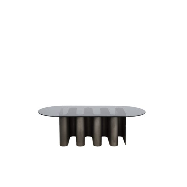 Tavolino 2, Glass Top, Grey Base