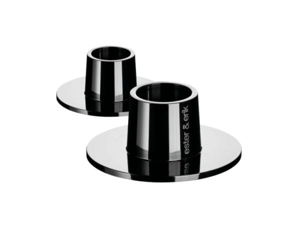 Candleholders Medium, Black, Shiny, Ø6 cm