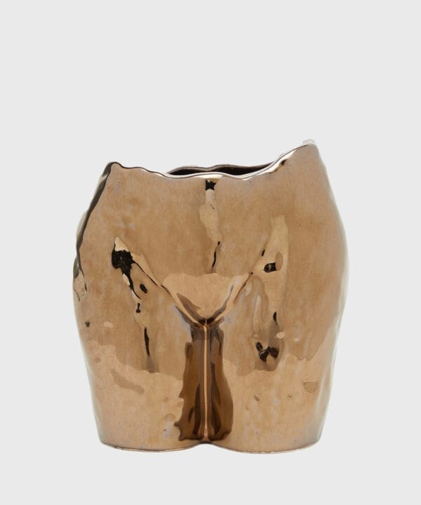 Popotin Pot, Earthenware, Metallic Gold - Image 3