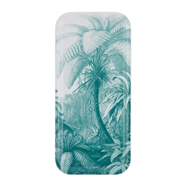 TIL01 Flora Collection, Decorative Wood Tray, Blue Tree, 27.5 x 13.5 cm