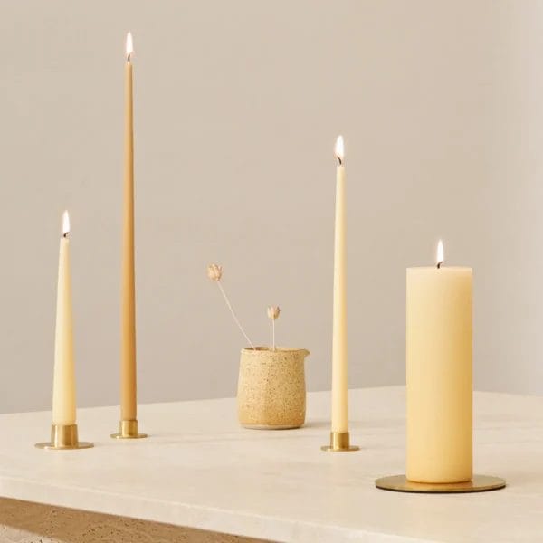 Candle Plates, Gold, Matt, Ø12 cm