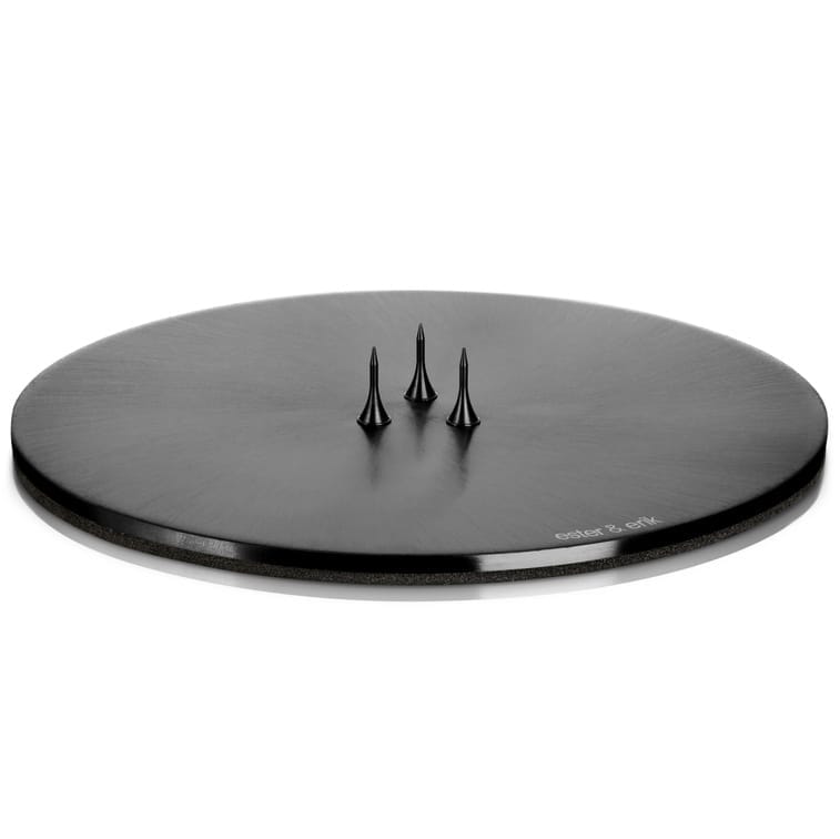 Candle Plates, Black, Matt, Ø12 cm