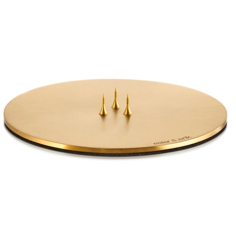 Candle Plates, Gold, Matt, Ø12 cm