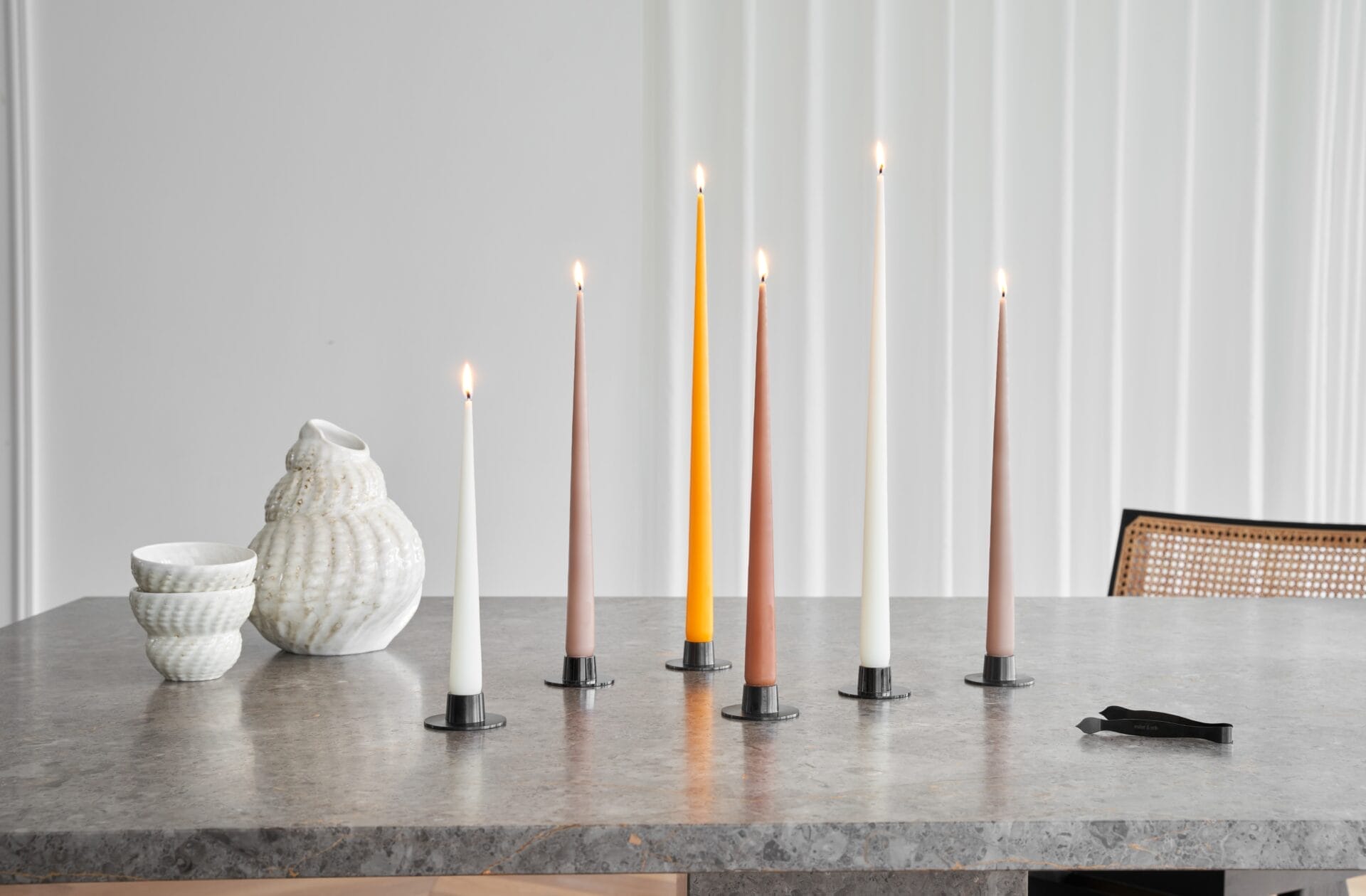 Candleholders Medium, Black, Shiny, Ø6 cm