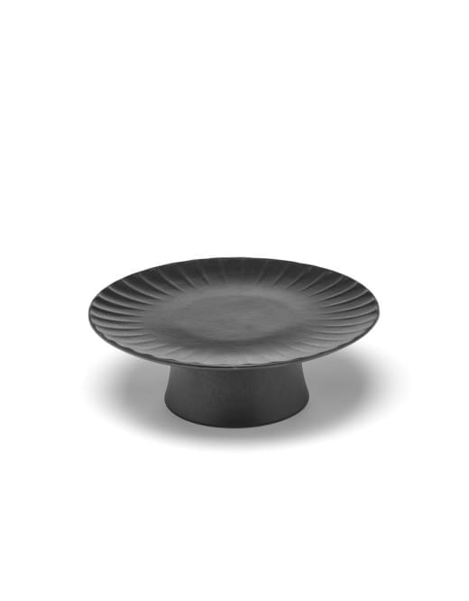 Cake Stand M, Black, Stoneware