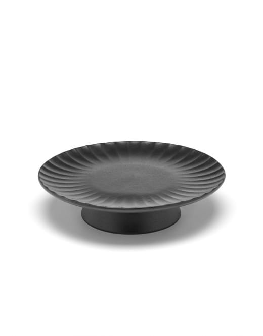 Cake Stand L, Black, Stoneware