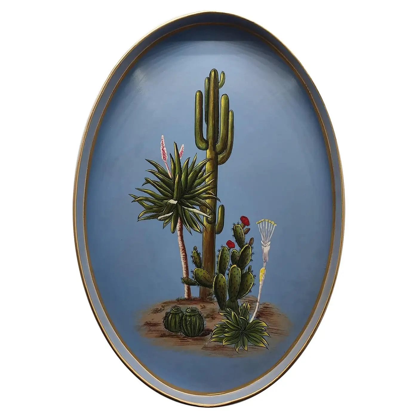 Flora, Handpainted Decorative Iron Tray, 33 x 20 cm