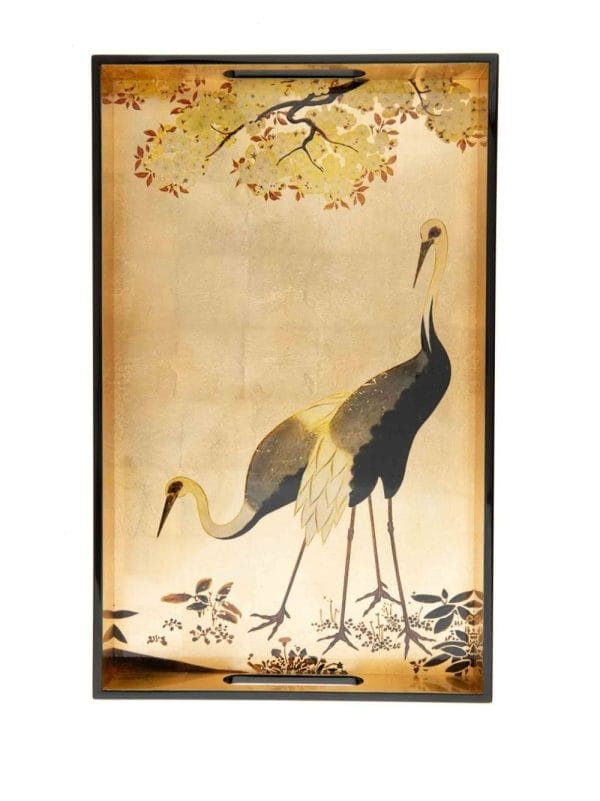 Decorative Lacquered Wood Trays, Bird, 40 x 25 cm