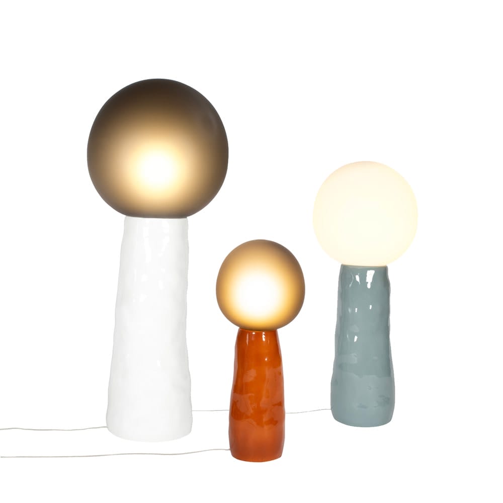 Kokeshi Small Light, Terracotta, Grey Glass Ø30cm