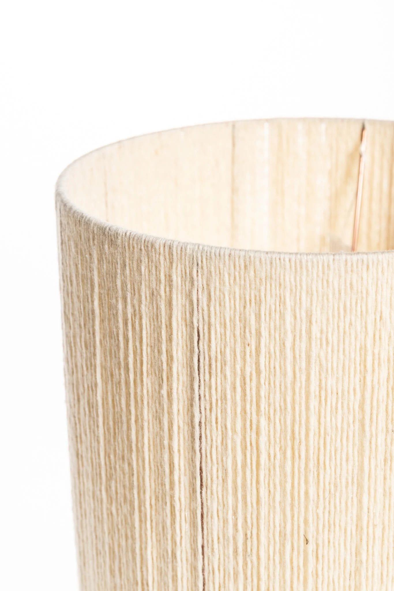 Kalè Lamp, Jute Natural, Sandstone Argile Blanche, L (Base 25x13), Lamp Shade 35x35 - Image 2