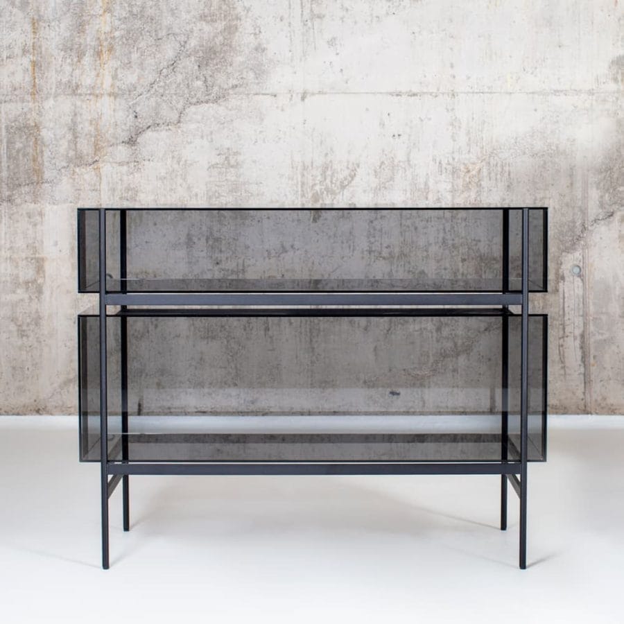 Lyn Small Cabinet, Grey Glass - Image 2