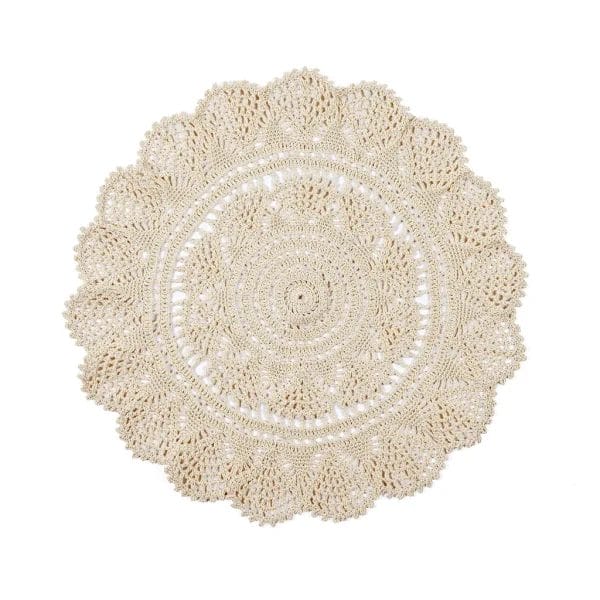 Silsila Round Placemat, Ecru, 40 cm