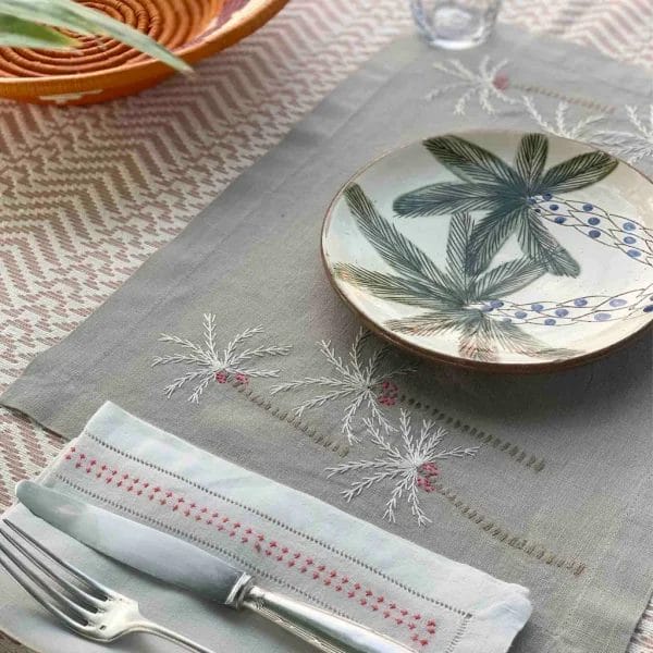 Palm Tree Placemat, Taupe, 36 x 47 cm - Image 2