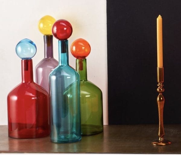Bubbles & Bottles L, Multi-Colour (Set 4), 2 x Ø18 x H33 cm, 2 x Ø13 x H44 cm, Stopper Size 4x Ø9 x H12 cm - Image 2