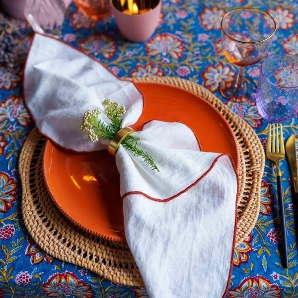 Toile Mimi Placemats, Blanc/Bourdon Argile, 35 x 50 cm - Image 2