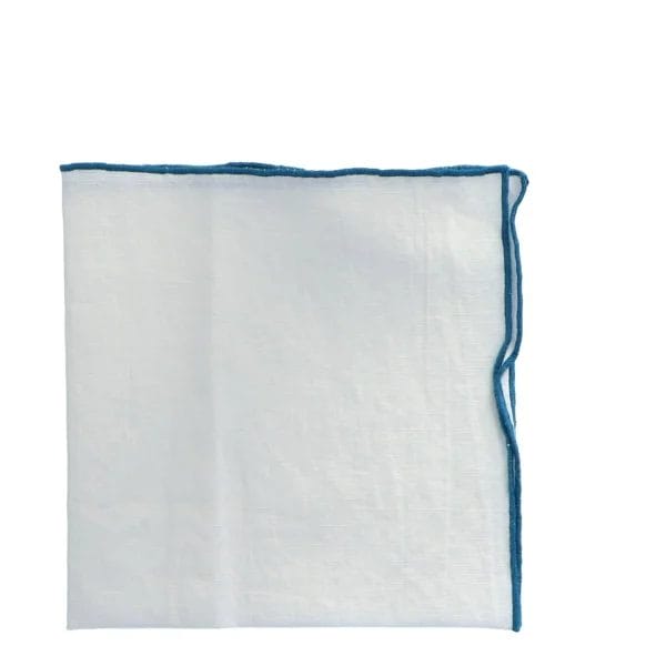 Toile Mimi Napkins, Blanc/Bourdon Canard, 45 x 45 cm