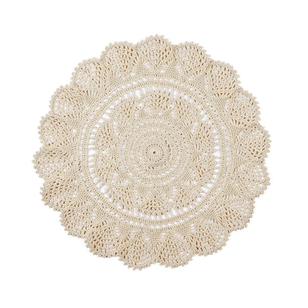 Silsila Round Placemat, Ecru, 40 cm