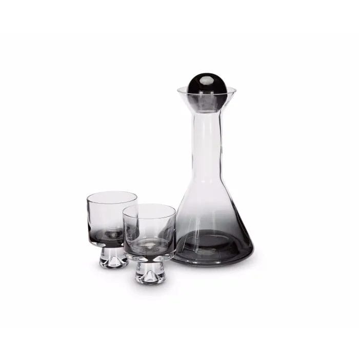 Tank Decanter, Glass Clear, Black