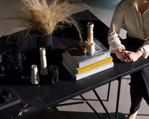 Dining Table 230, Top: Set of Black Marble, Frame: Black/Brass, Base: Black/Brass - Image 2