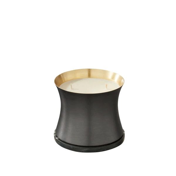 Alchemy Candle Large, Matt Black & Brass