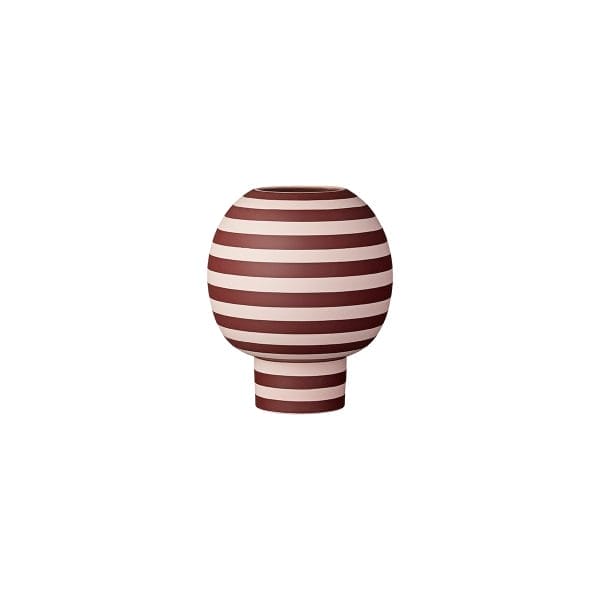 Varia Sculptural Vase, Rose/Bordeaux, Ø18 cm
