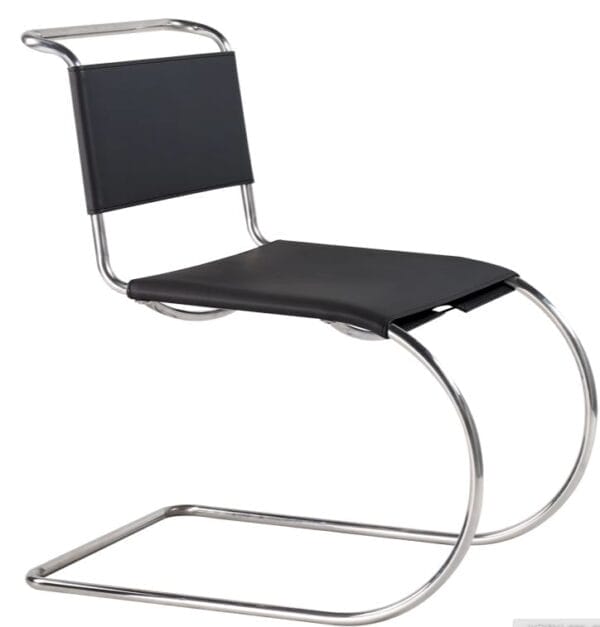 MR Bauhaus Side Chair, Black Cowhide Slings - Image 3