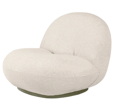 Pacha Outdoor Lounge Chair, Fully Upholstered, Cat D, Chevron outdoor 22, Swivel, Base Moss Gray