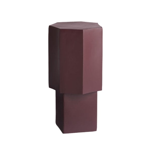 Quartz Side Table None Concrete, Maroon, Ø26cm - Image 2