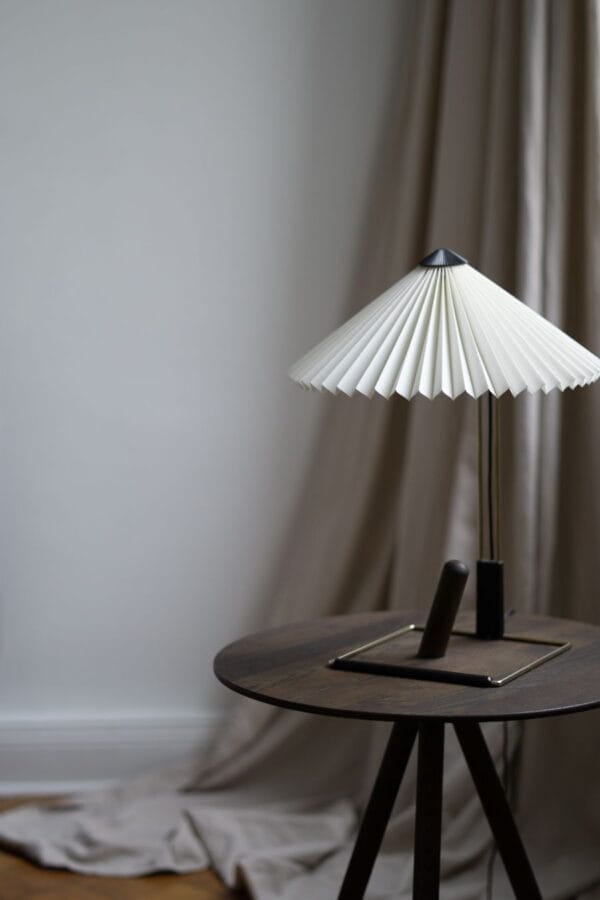 Matin Table Lamp Polished Brass Base, White Ø38 - Image 2