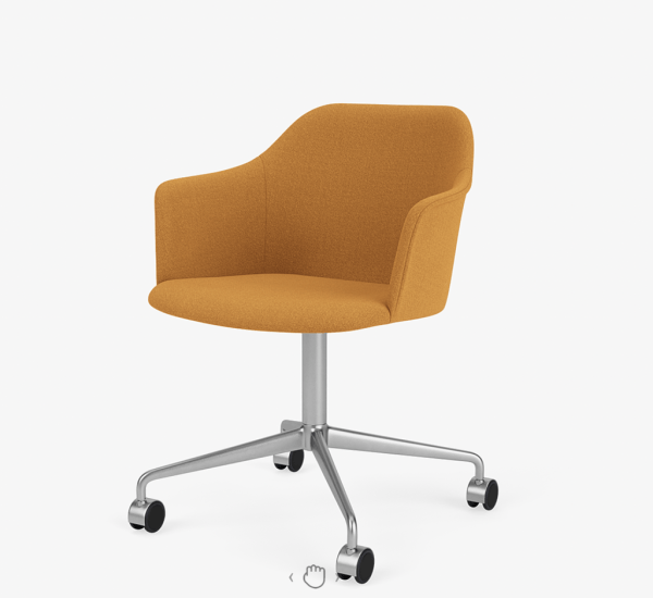 Rely Chair HW50, Full Upholstered Group 3 Vidar 0472, Polished Aluminium