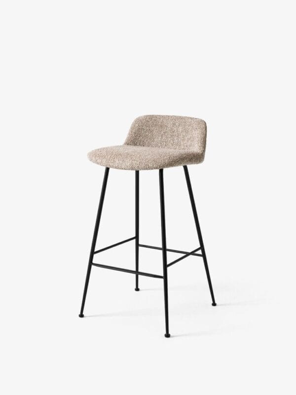 Rely HW88, Bar & Counter Stool, Fab. Group 4 Karakorum 003, Karakorum Fully Upholstered, Black Base - Image 3